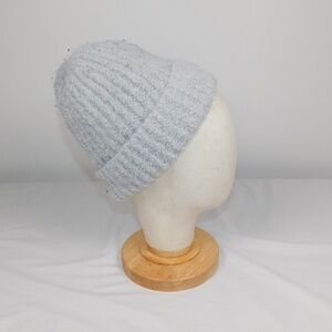 Gray Knit Winter Beanie | Soft Fuzzy Lined Hat | One Size | Warm & Cozy